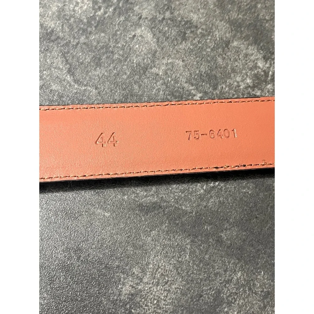 Chestnut Brown Leather Belt Men 44 Johnston Murphy Buckle Dress Buisness Casual